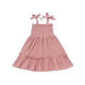 Girls Organic Cotton Smocked Tie-Strap Dress