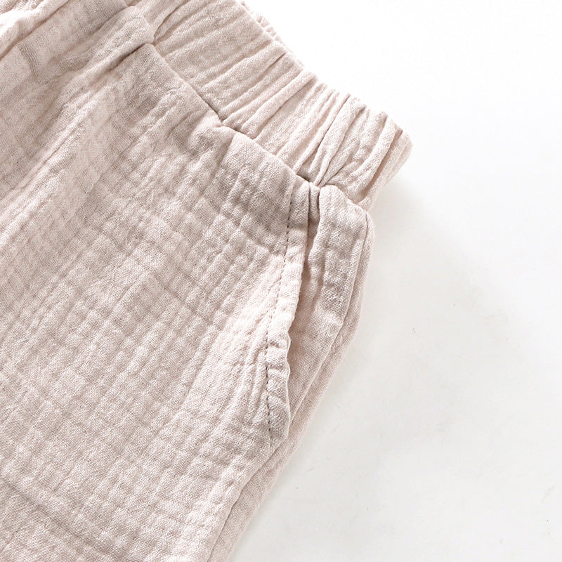 Boys Muslin Cotton Short Sleeve Top & Shorts Set