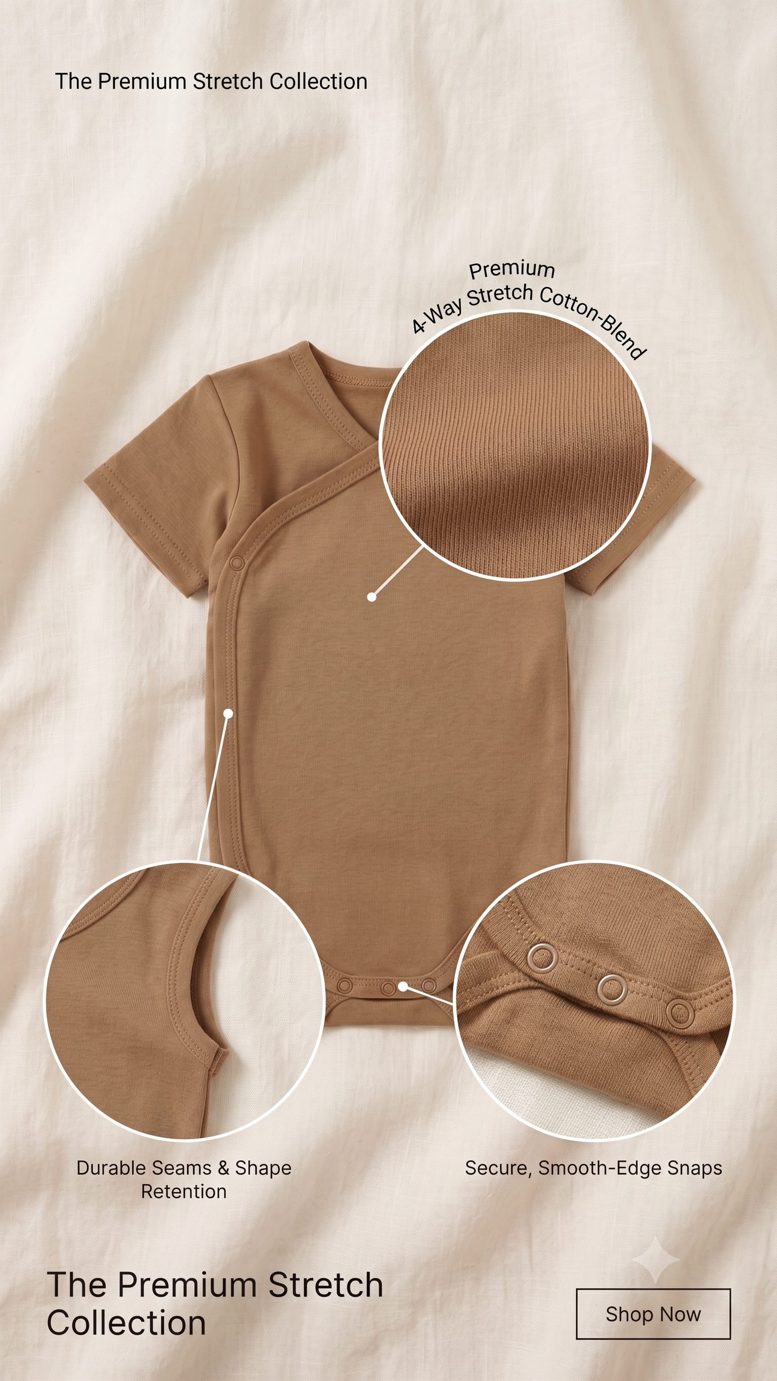 Organic Cotton Kimono Baby Bodysuit — Soft, Certified & Unisex