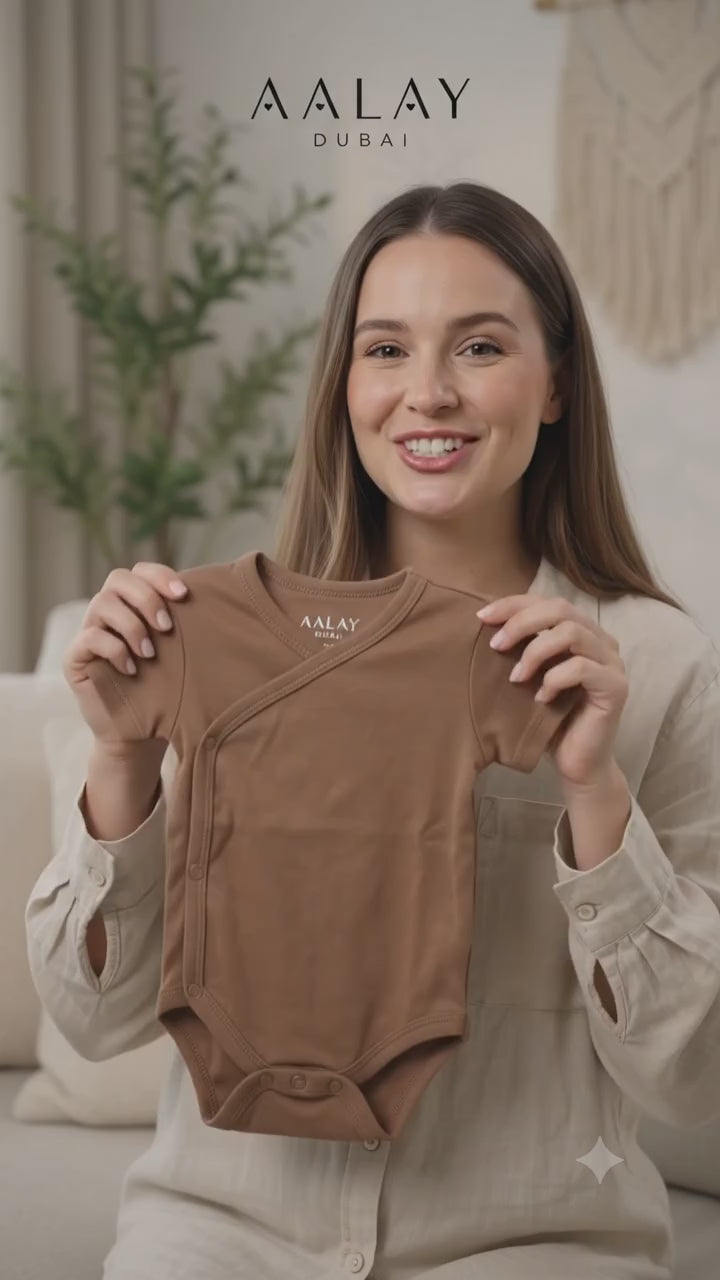 Organic Cotton Kimono Baby Bodysuit — Soft, Certified & Unisex