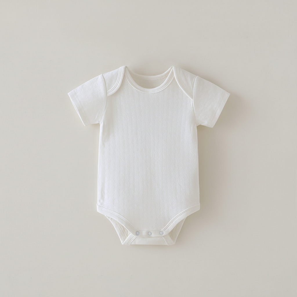 White Baby Bodysuit Product Shot