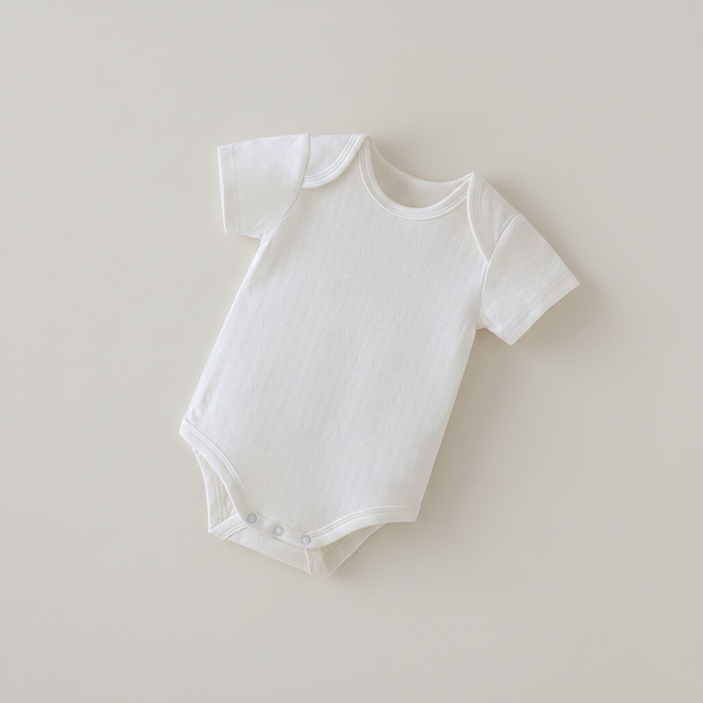 White Baby Bodysuit Side Angle
